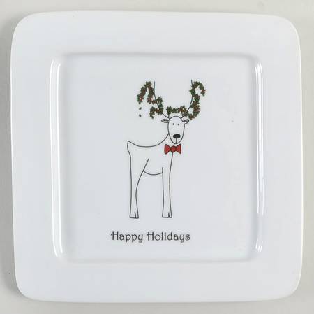 Happy Holidays (Rudy) Square Appetizer Plate