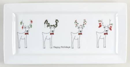 Happy Holidays (Rudy) 14" Rectangular Serving Platter
