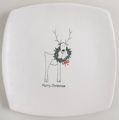 Happy Holidays (Rudy) Square Dinner Plate