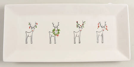 Happy Holidays (Rudy) 14" Rectangular Serving Platter by BIA Cordon Bleu