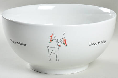 Happy Holidays (Rudy) 8" Round Serving Bowl