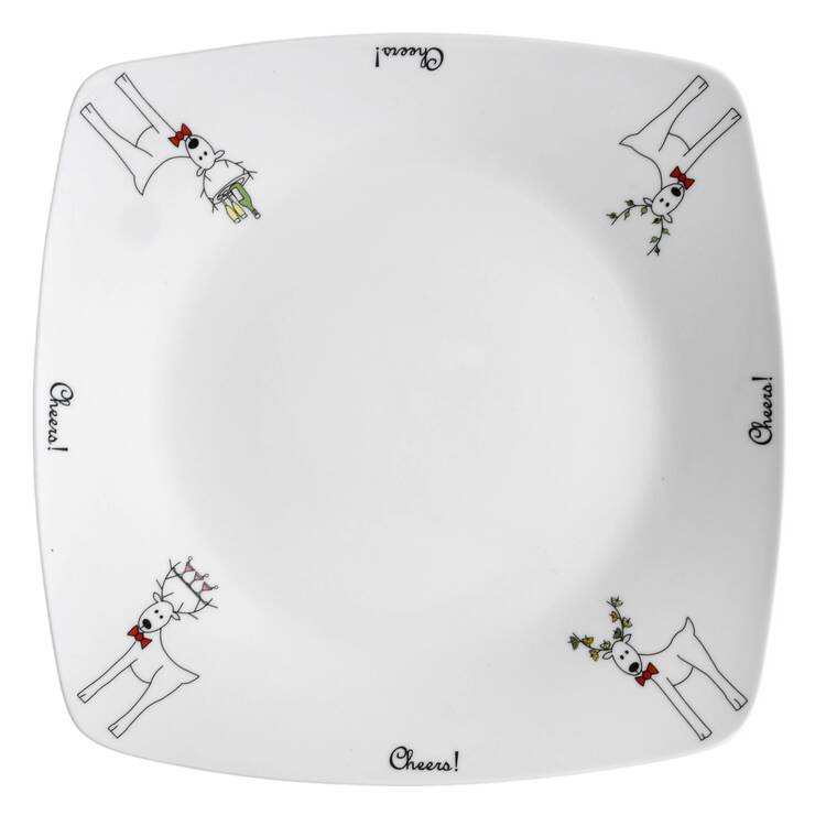 Happy Holidays (Rudy) Square Dinner Plate