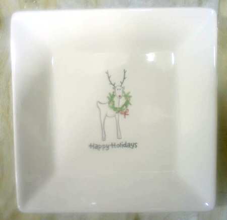 Happy Holidays (Rudy) Square Dinner Plate