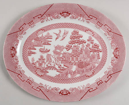 Willow Rosa Pink (Colombia & Romania) 14" Oval Serving Platter
