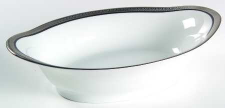 Malmaison Black (No Verge) 9" Oval Vegetable Bowl