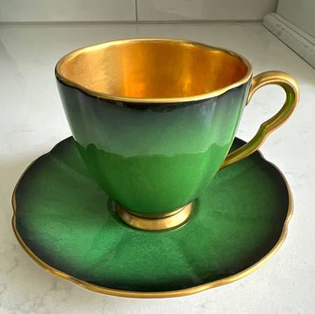 Vert Royale (All Green) Flat Demitasse Cup & Saucer Set
