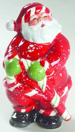 Peppermint Santa Figural Salt Shaker