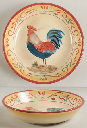 Tuscan Rooster 9" Individual Pasta Bowl