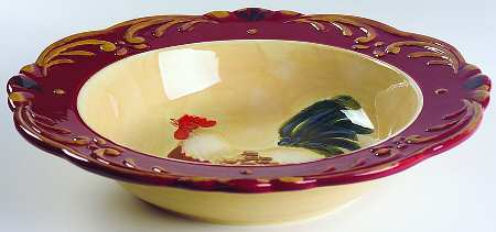Tuscan Rooster 15" Round Serving Bowl