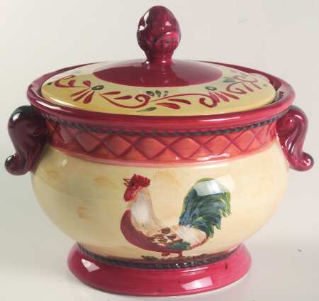 Tuscan Rooster Sugar Bowl & Lid
