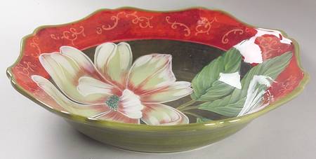 Scarlet Magnolia 14" Round Vegetable Bowl