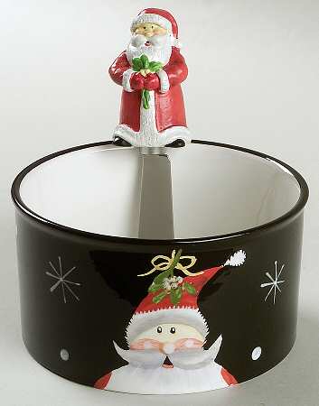 Holiday Santa Dip Bowl & Spreader Set