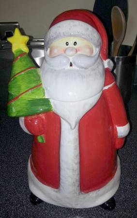 Holiday Santa Figural Cookie Jar & Lid