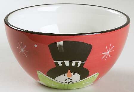 Holiday Snowman Individual Ice Cream Dish