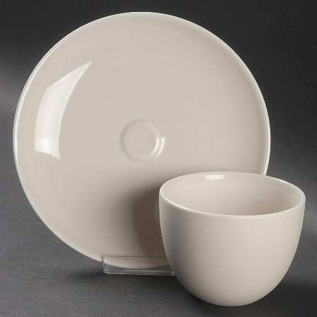 Basso (Bone) Flat No Handles Cup & Saucer Set