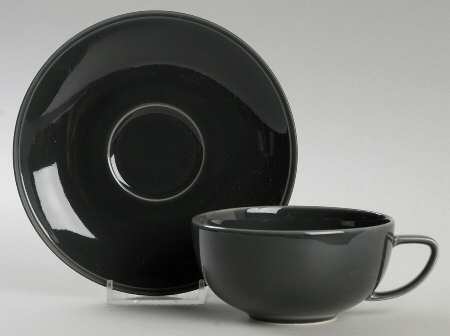 Tonal Edge Carbon Flat Cup & Saucer Set