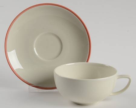 Coral Edge Flat Cup & Saucer Set