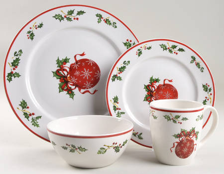 Holiday Celebrations (Red Trim) 4 Piece Place Setting