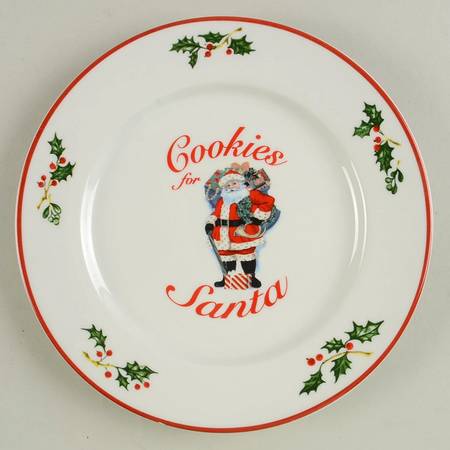 Holiday Celebrations (Red Trim) "Cookies for Santa" Plate