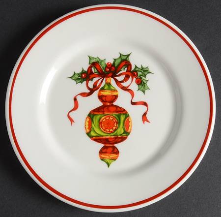 Holiday Celebrations (Red Trim) Appetizer Plate
