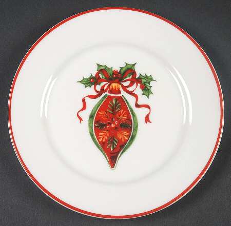 Holiday Celebrations (Red Trim) Appetizer Plate