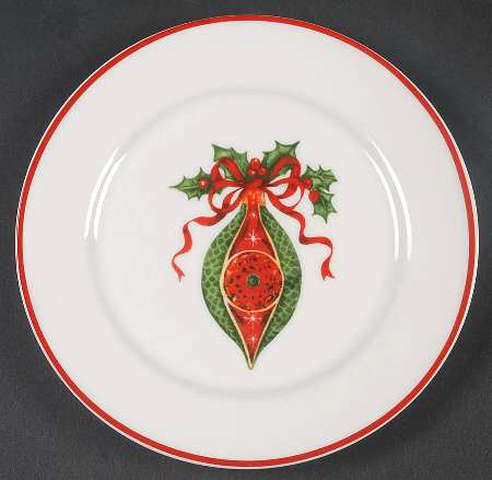 Holiday Celebrations (Red Trim) Appetizer Plate
