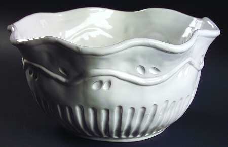 Rustica White 12" Large Salad Serving Bowl