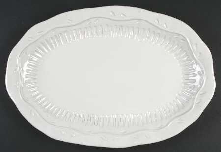 Rustica White 18" Oval Serving Platter