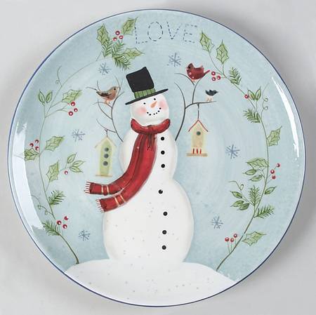 Snowman Wishes Salad/Dessert Plate