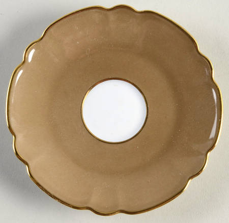 Eventail Chestnut (Marron Glace) Saucer for Demitasse Cup