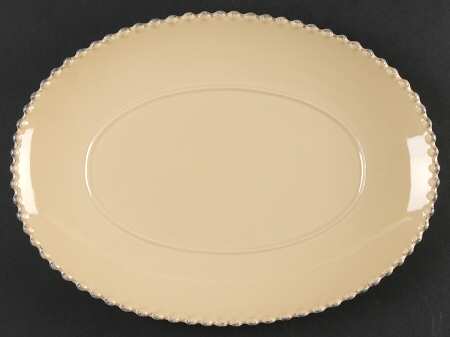 Pearl Cream 13" Oval Serving Platter