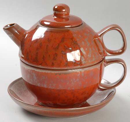 Sienna Individual Teapot & Lid with Cup & Saucer