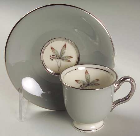 Woodmere (Platinum Trim) Footed Demitasse Cup & Saucer Set