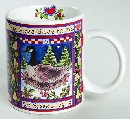 12 Days of Christmas (Fruit and Checks) Mug