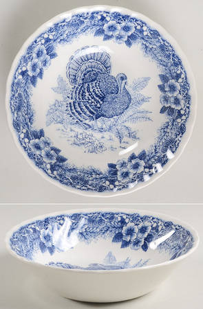 Thanksgiving Blue Coupe Cereal Bowl