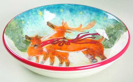 Enchanted Reindeer 9" Individual Pasta Bowl