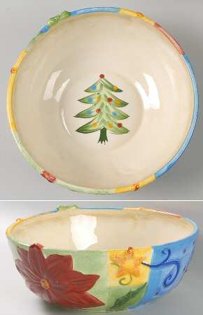 Holiday Quilt 10" Round Serving Bowl