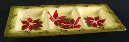 Tuscan Poinsettia 3 Section Server