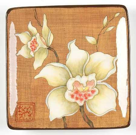 Golden Orchids Canape Plate by Certified International