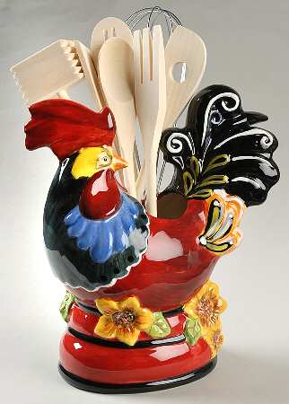 Chanticleer Rooster Figural Utensil Set