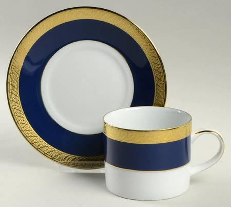 Pure Cobalt Flat Cup & Saucer Set