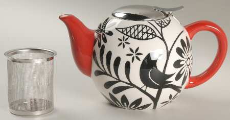 Silhouettes 3 Cup Teapot with Hinged Metal Lid & Infuser