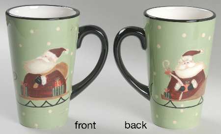 Sledding Santa Latte Mug