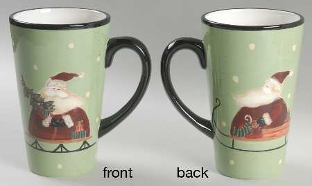 Sledding Santa Latte Mug
