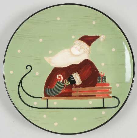 Sledding Santa Salad Plate