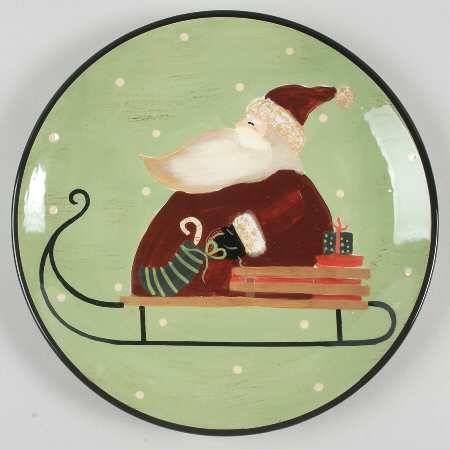Sledding Santa Dinner Plate