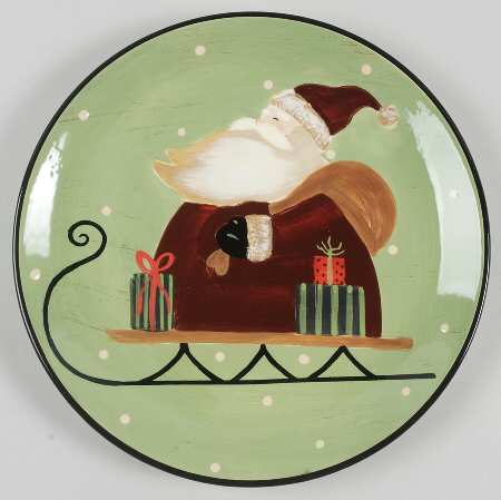 Sledding Santa Dinner Plate