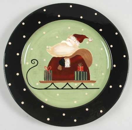 Sledding Santa 13" Chop Plate (Round Platter)