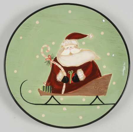 Sledding Santa Salad Plate