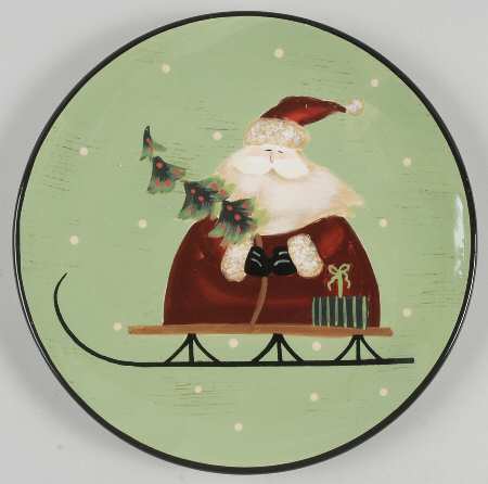 Sledding Santa Salad Plate